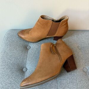 Vionic Carmel Sterling Brown Leather Ankle Booties